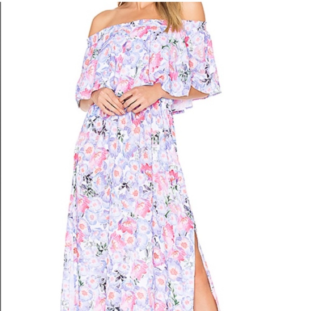 Show Me Your MuMu Hacienda Dress Beautiful Floral Maxi Dress - Pink, Purple - Picture 2 of 9